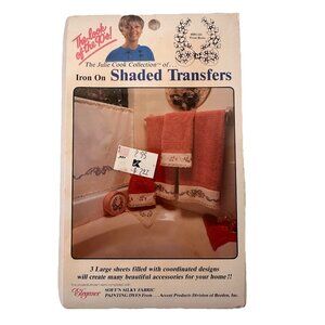 Julie Cook Collection Iron On Shaded Transfers Floral Bows #092101 Sealed